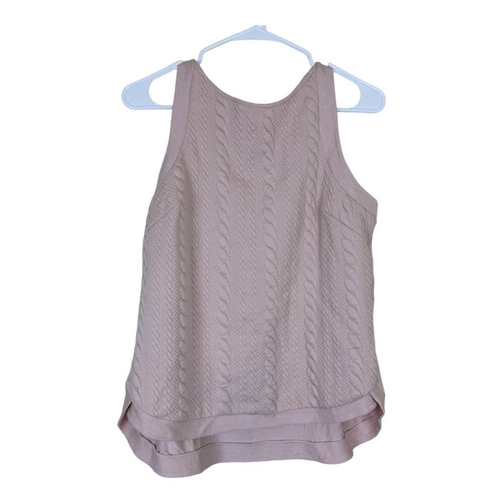 Philosophy Women's Cable Knit Tank Top Pale‎ Blush Pink Sleeveless Size Medium